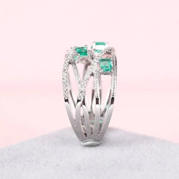 💍 Fashion Cross Multi Layer Romantic Gems Zircon Rings for Women, EVGG1300 - Picture 1 of 6